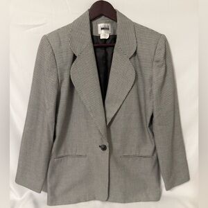 Leslie Fay Sportswear Women’s Black and White Houndstooth Blazer Size 8